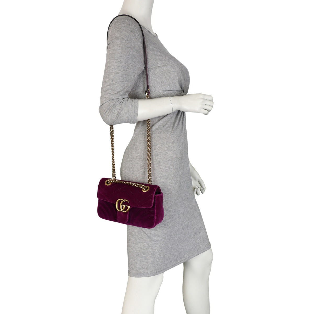 Gucci GG Marmont Mini Velvet Shoulder Bag