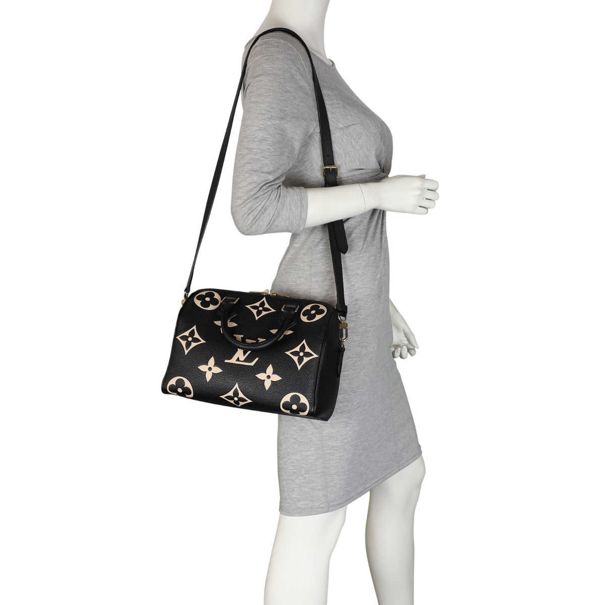 Louis Vuitton Speedy 25 Bandouliere Monogram Empreinte Giant Bicolour