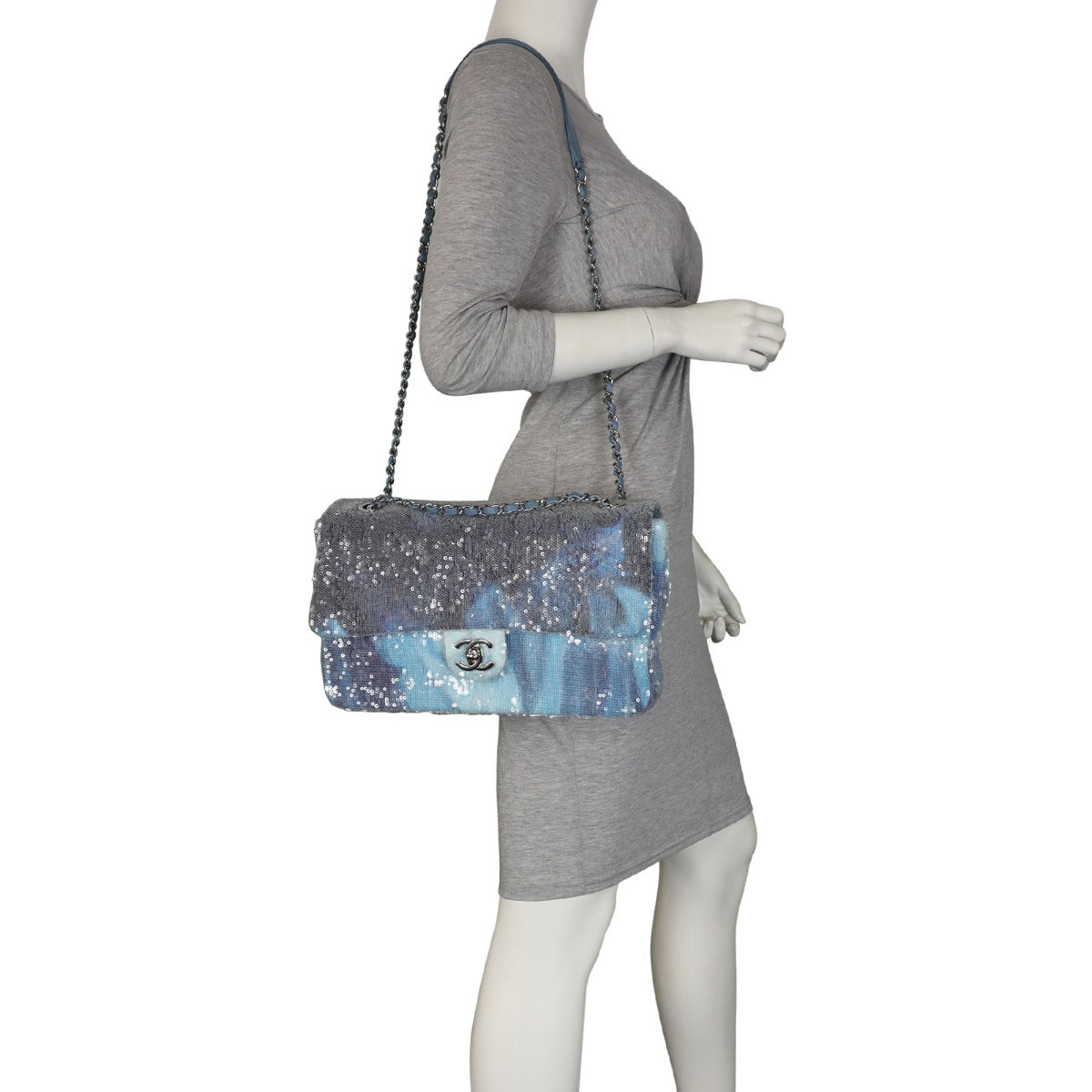 Chanel Classic Single Flap Large Sequin Waterfalls