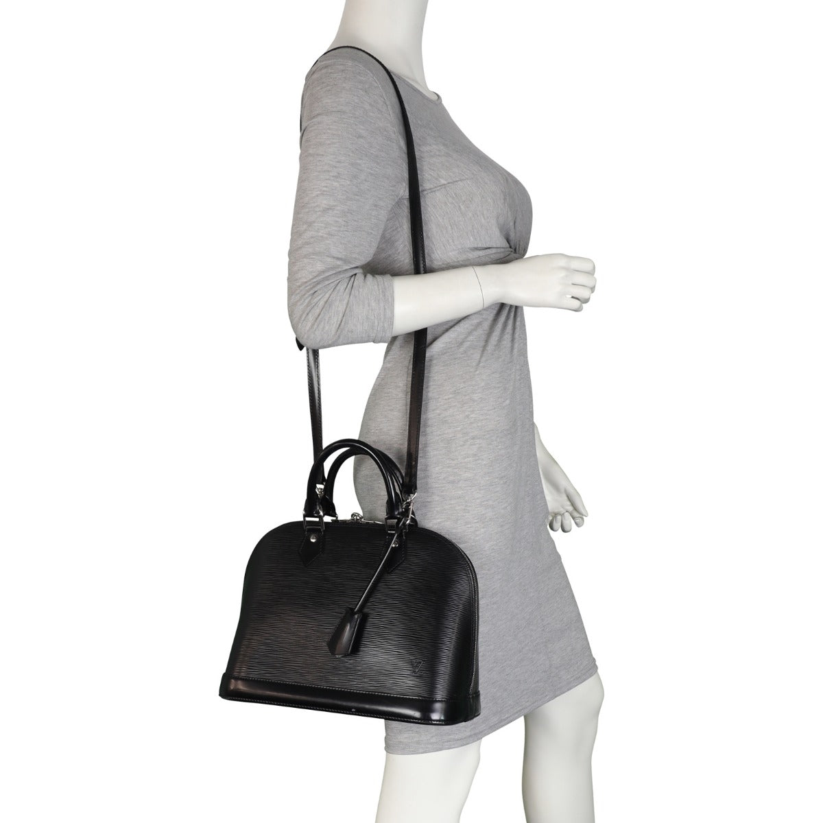 Louis Vuitton Alma PM Epi with Strap | Black Silver Hardware