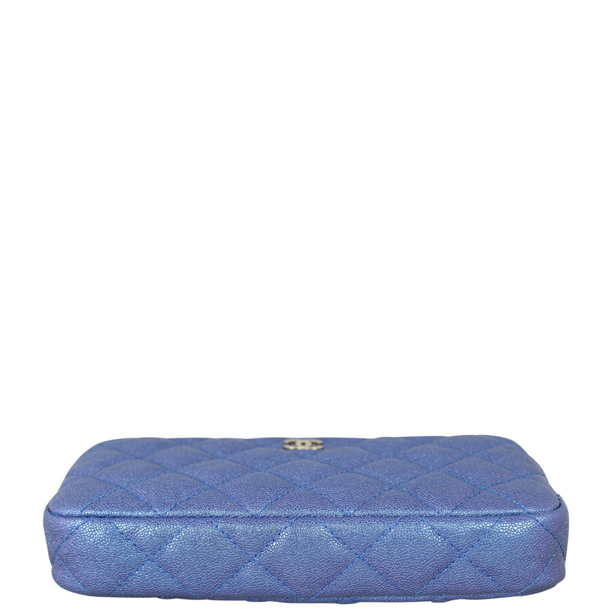 Chanel CC Double Zip Clutch with Chain | Blue