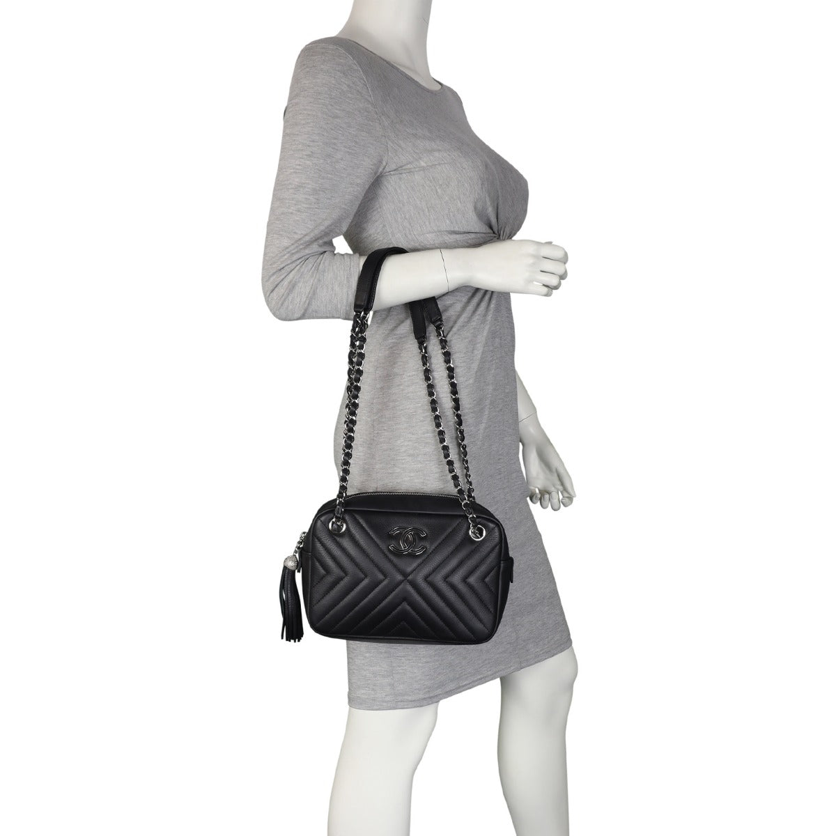Chanel Diagonal Chevron Camera Bag