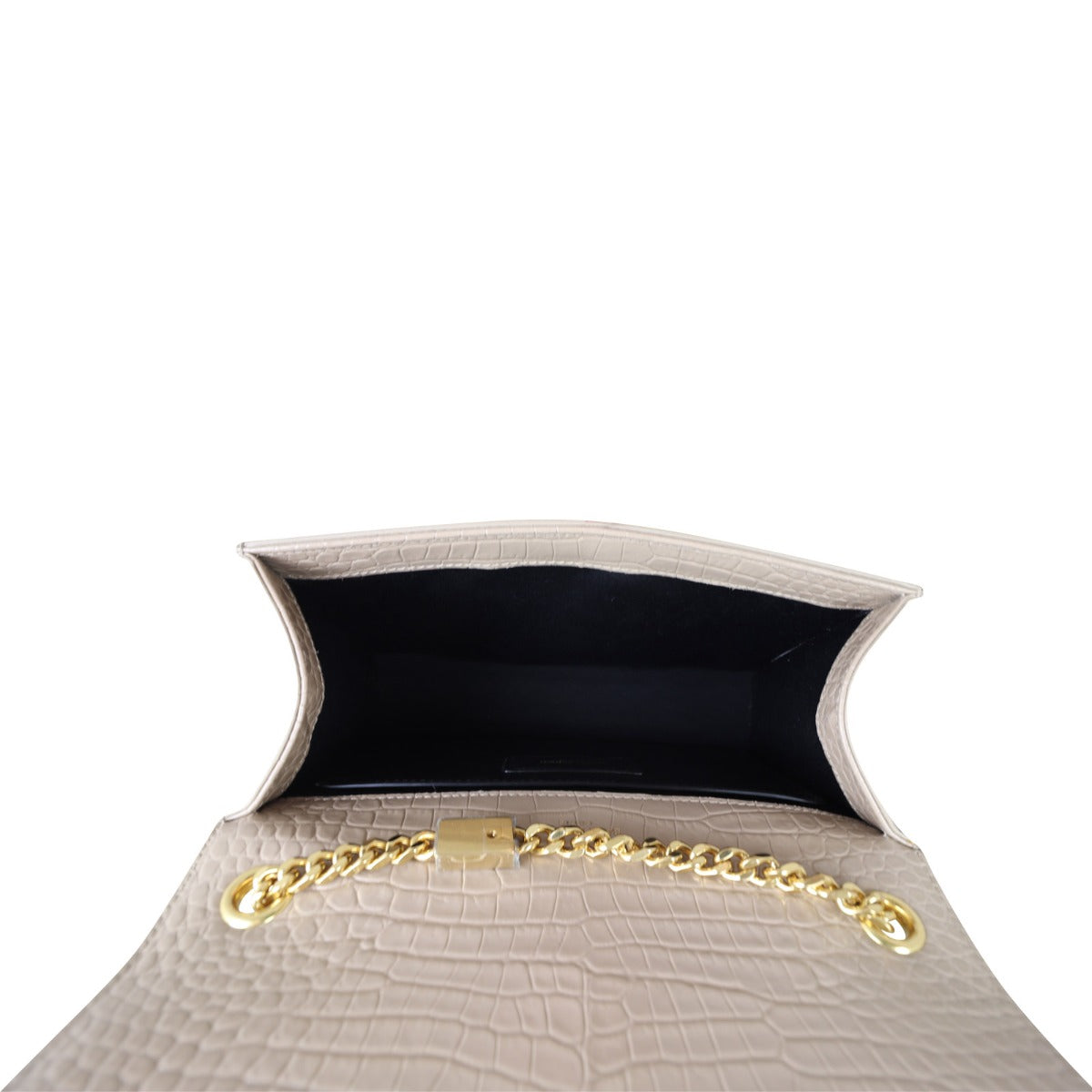 Saint Laurent Kate Tassel Chain Bag Small Croc-Embossed