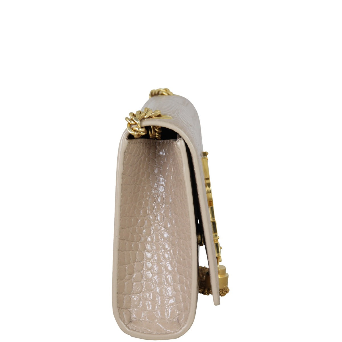 Saint Laurent Kate Tassel Chain Bag Small Croc-Embossed