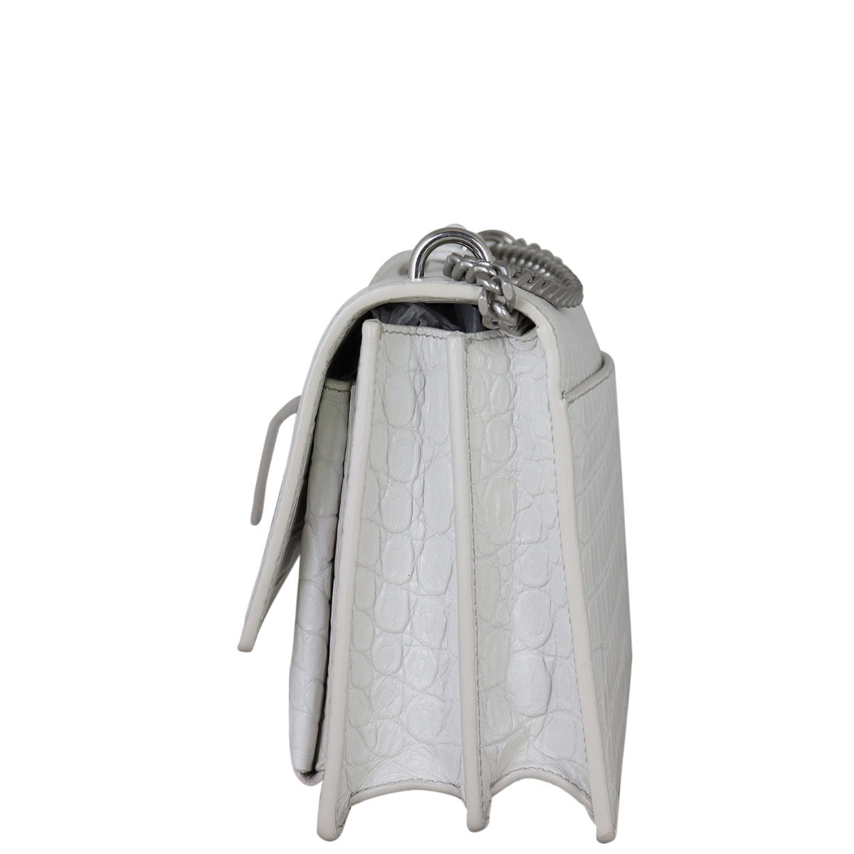 Saint Laurent Sunset Medium Croc-Embossed