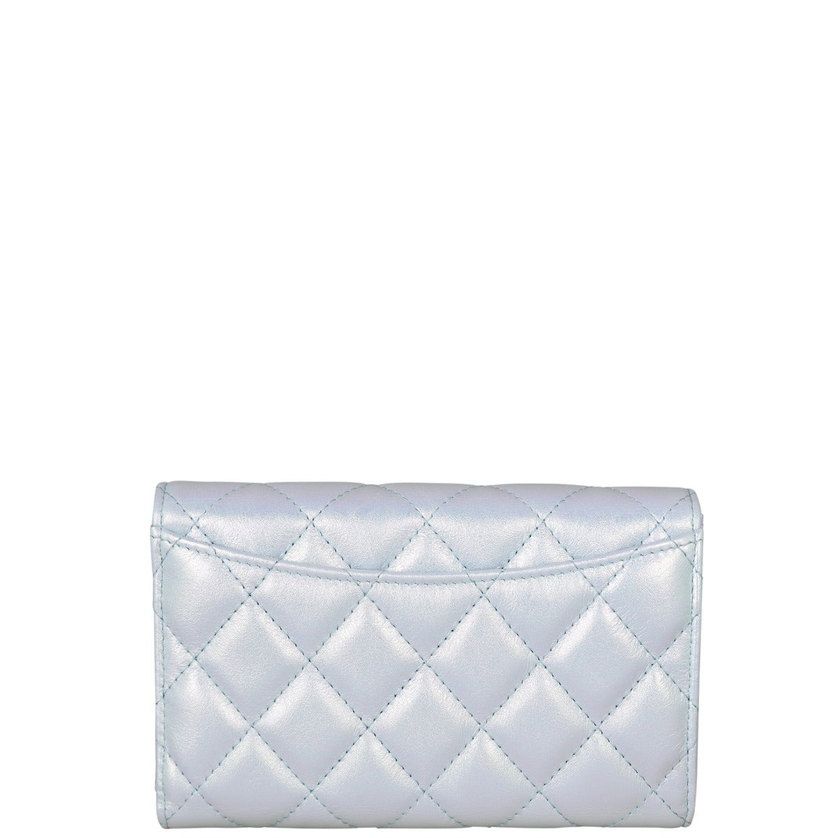 Chanel Classic Flap Wallet | White Metal