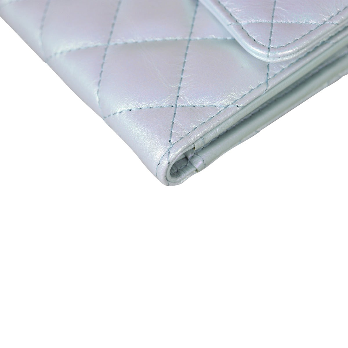 Chanel Classic Flap Wallet | White Metal