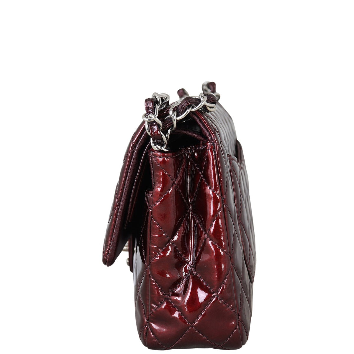 Chanel Classic Double Flap Medium Patent | Wine Red