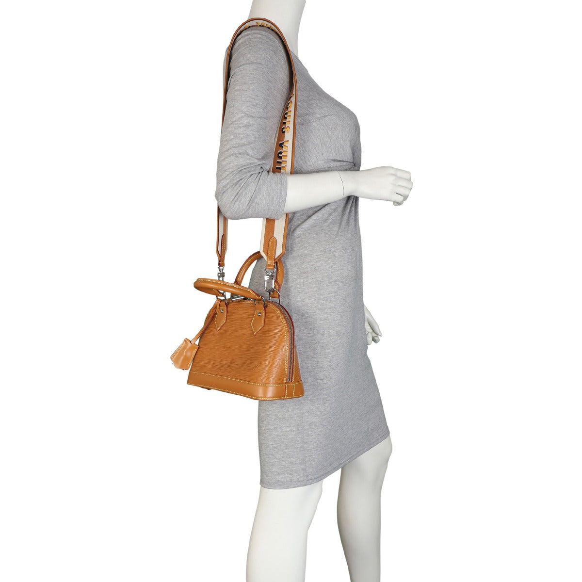 Louis Vuitton Alma BB Epi with Embroidered Strap | Gold Miel