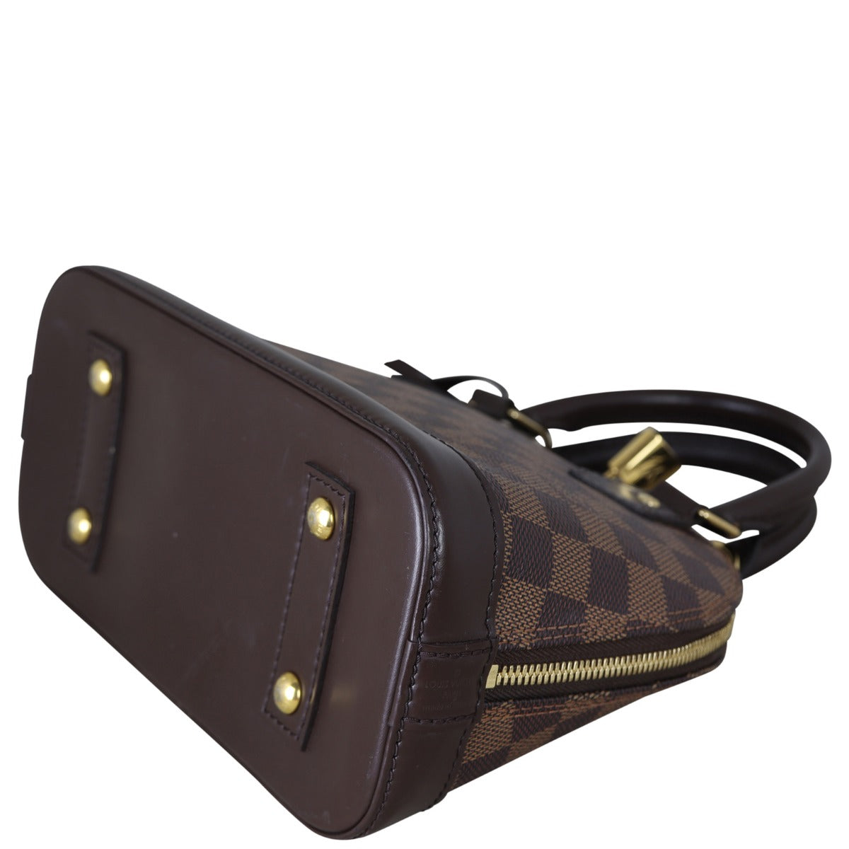 Louis Vuitton Alma BB Damier Ebene |  Smooth Chocolate Brown Leather