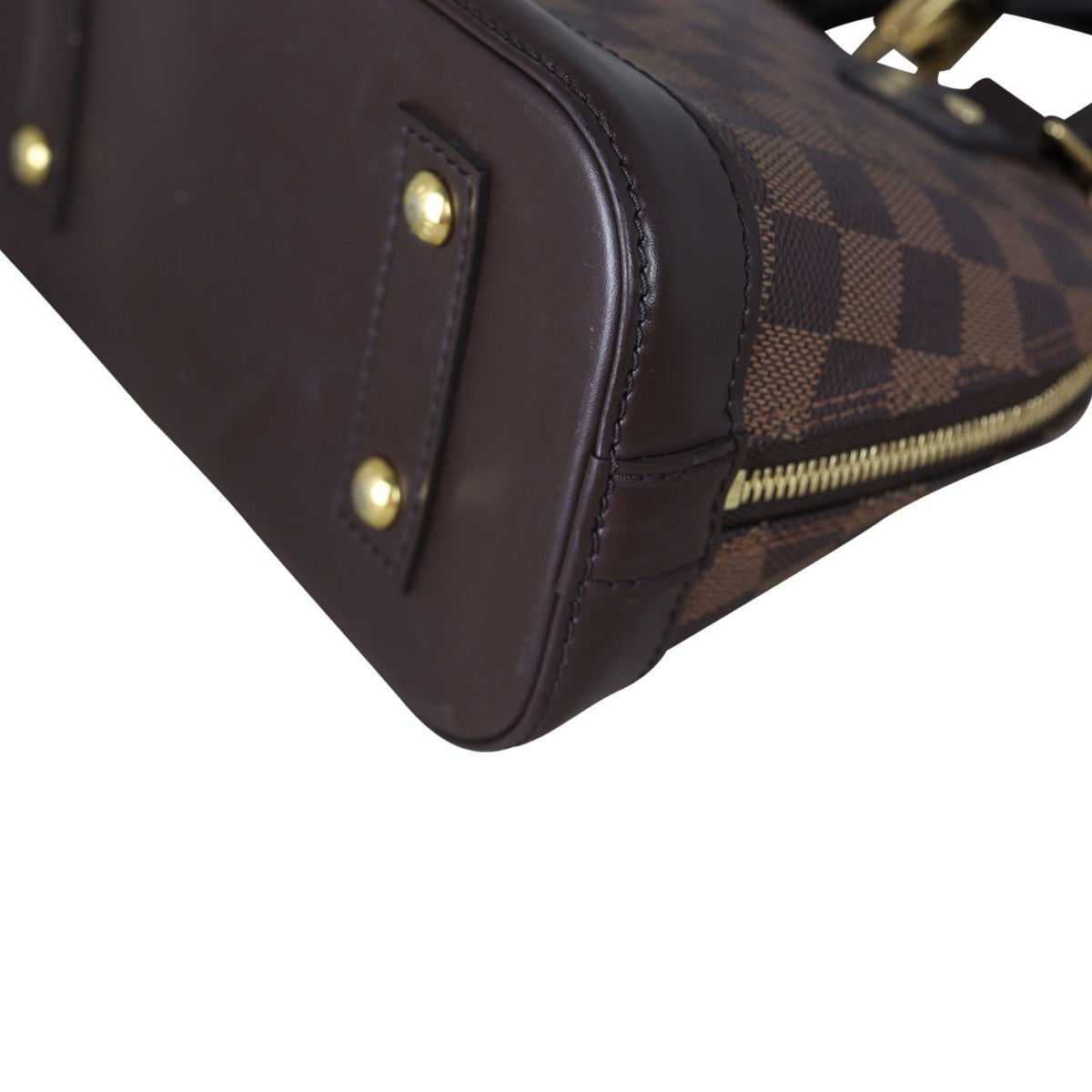 Louis Vuitton Alma BB Damier Ebene |  Smooth Chocolate Brown Leather