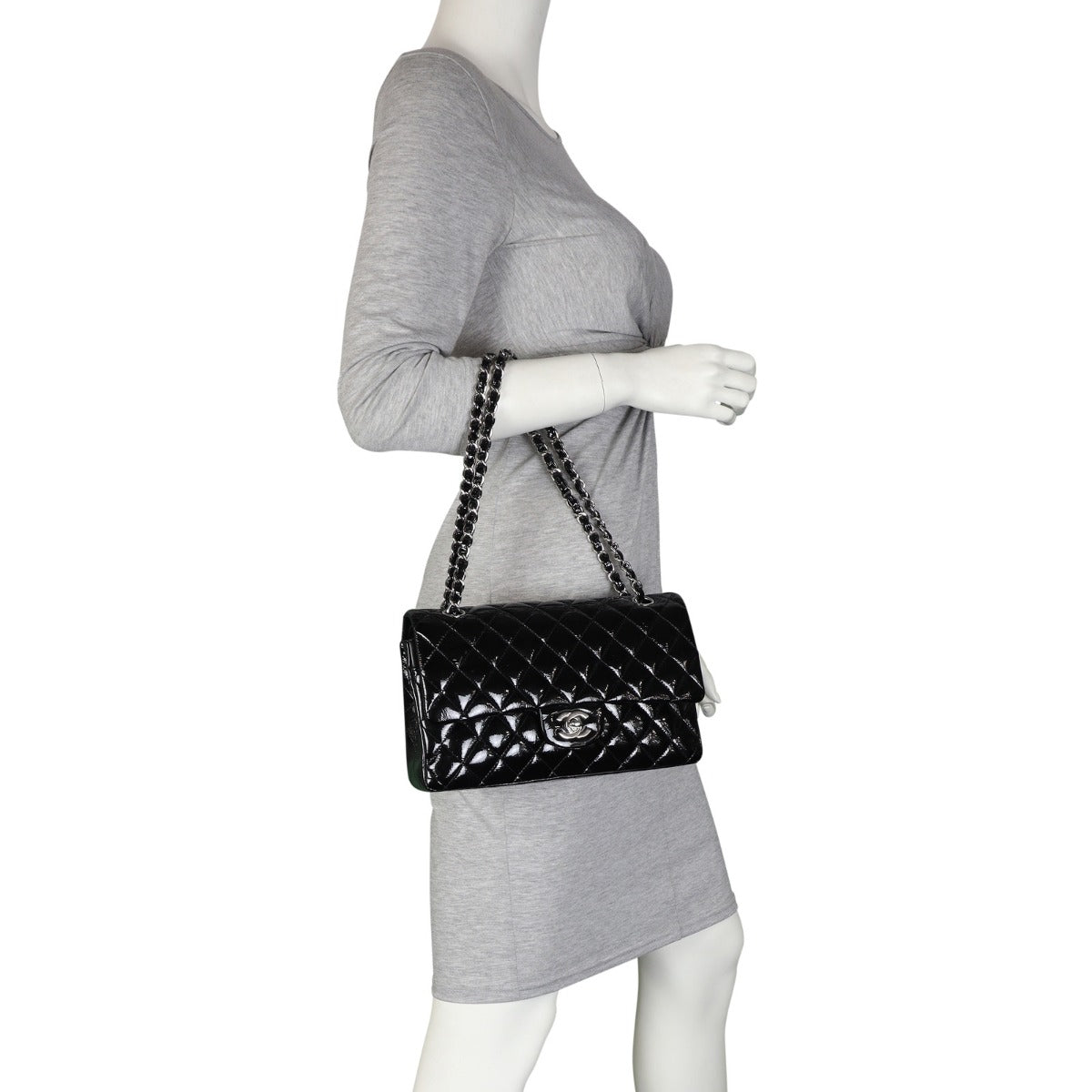 Chanel Classic Double Flap Medium Patent | Black
