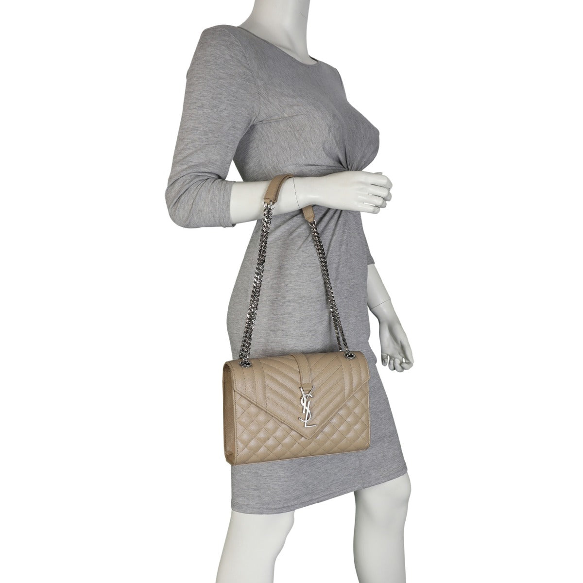 Saint Laurent Monogram Mix Matelasse Envelope Chain Bag Medium