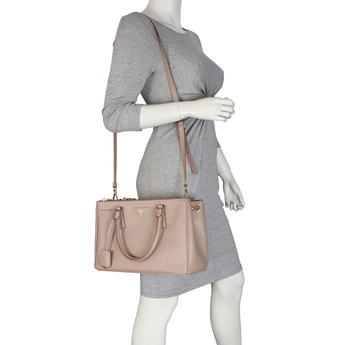Prada Saffiano Lux Galleria Double Zip Tote Small
