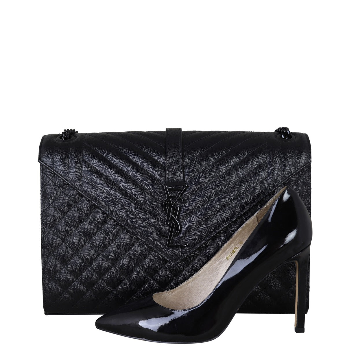 Saint Laurent Monogram Mix Matelasse Envelope Chain Bag Large