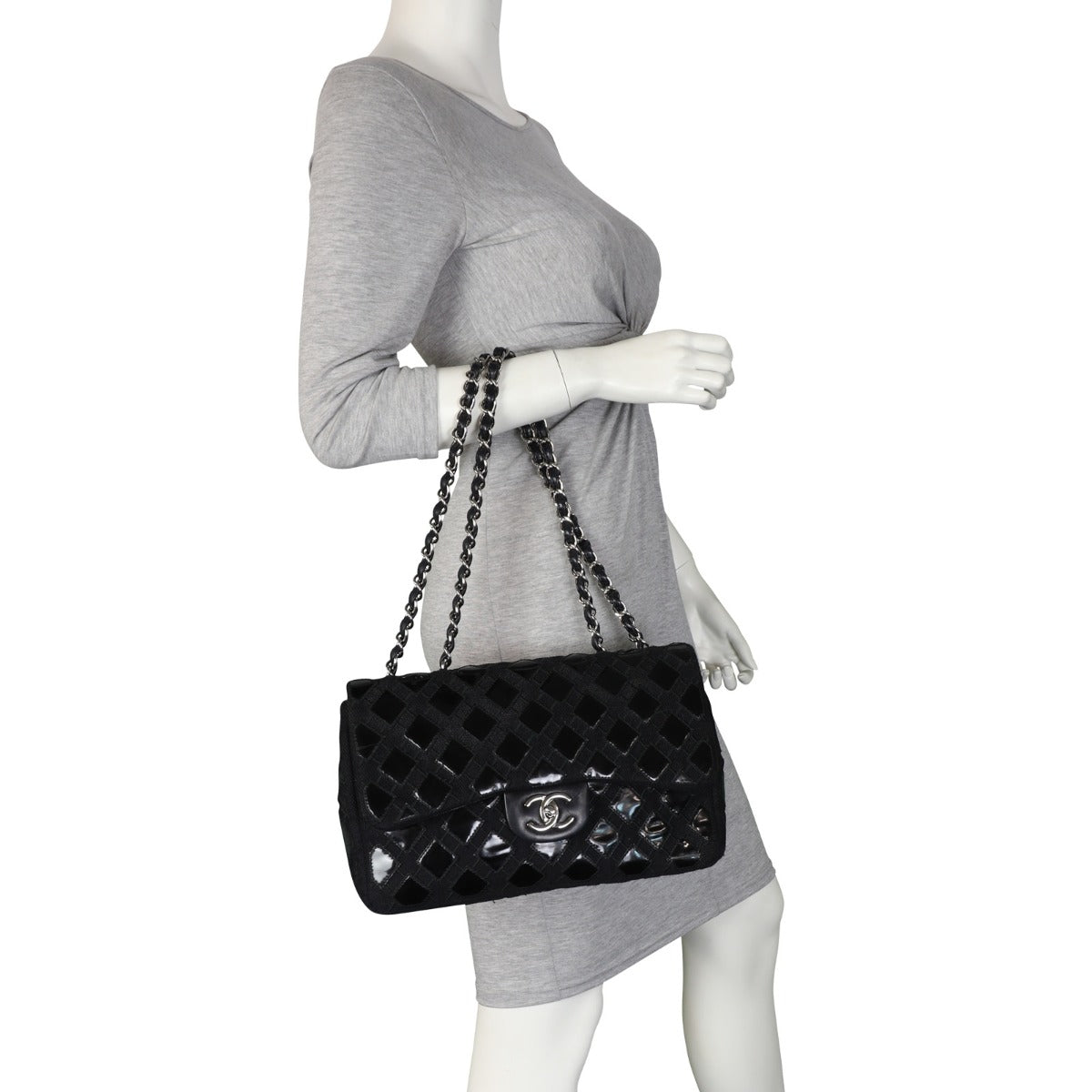 Chanel Classic Single Flap Jumbo Mesh Patent | 14 Series