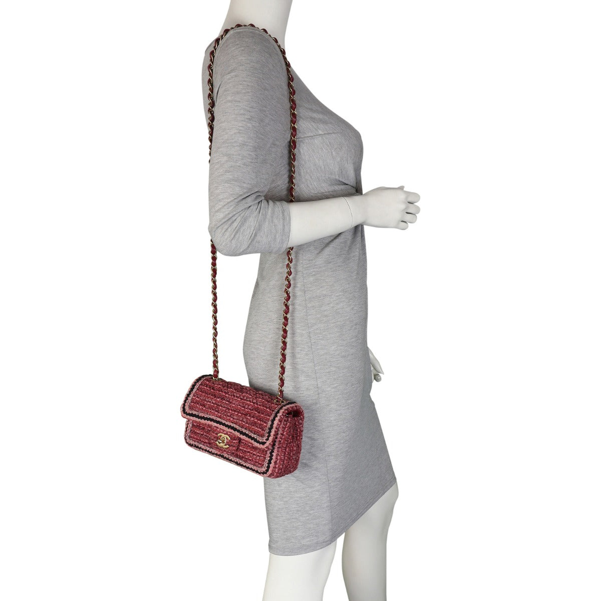 Chanel Tweed Braid Flap Bag Mini Rectangular