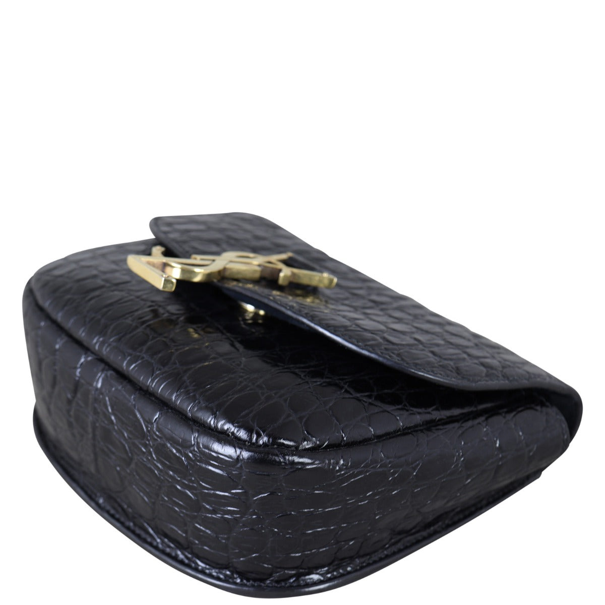 Saint Laurent Kaia Crossbody Small Croc-Embossed