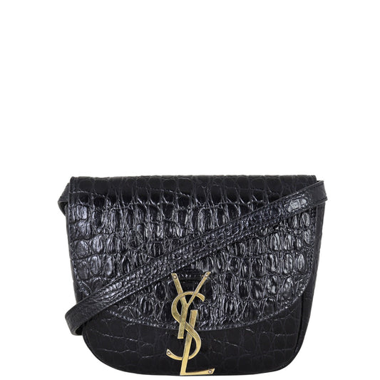 Saint Laurent Kaia Crossbody Small Croc-Embossed