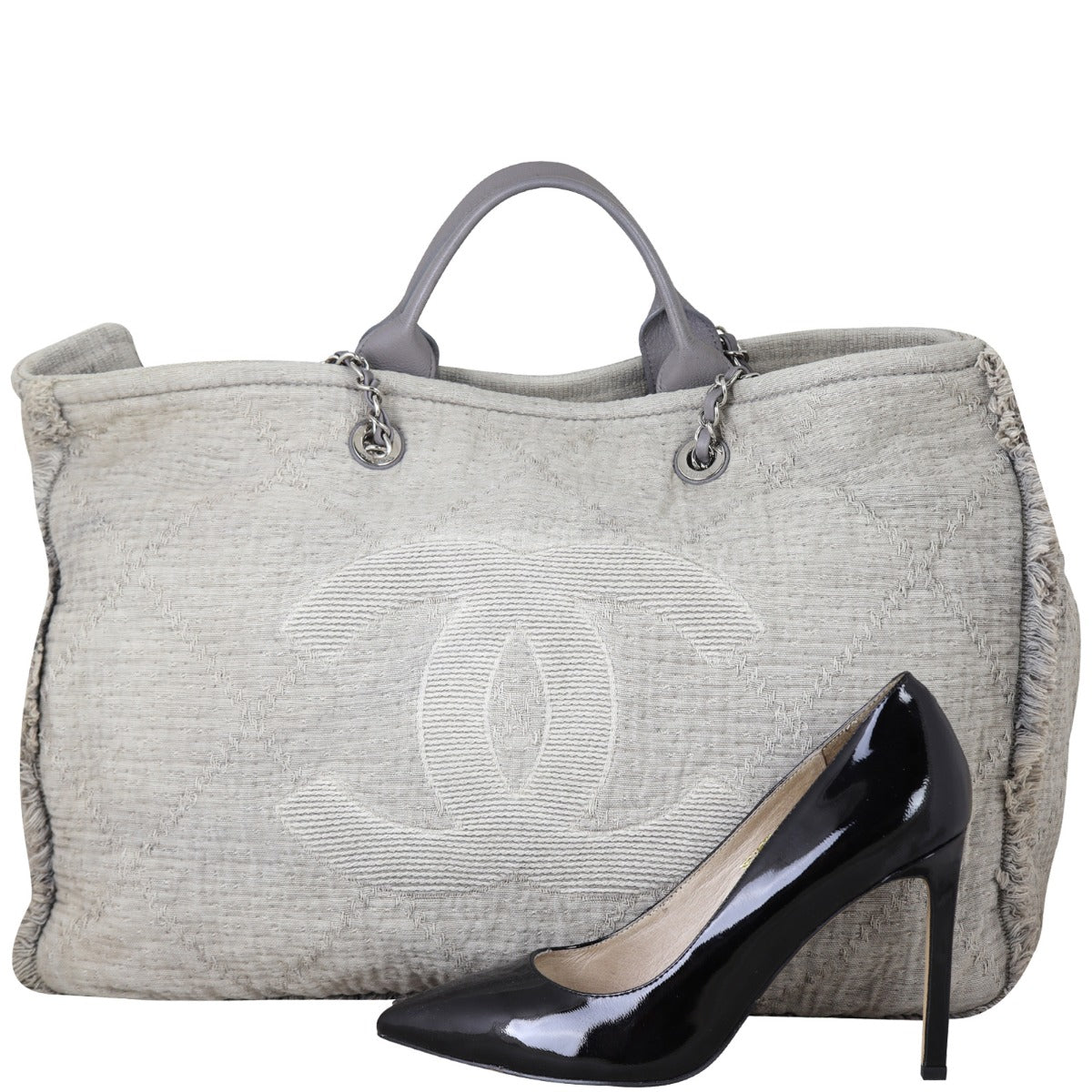 Chanel Double Face Large Tote | Light Grey
