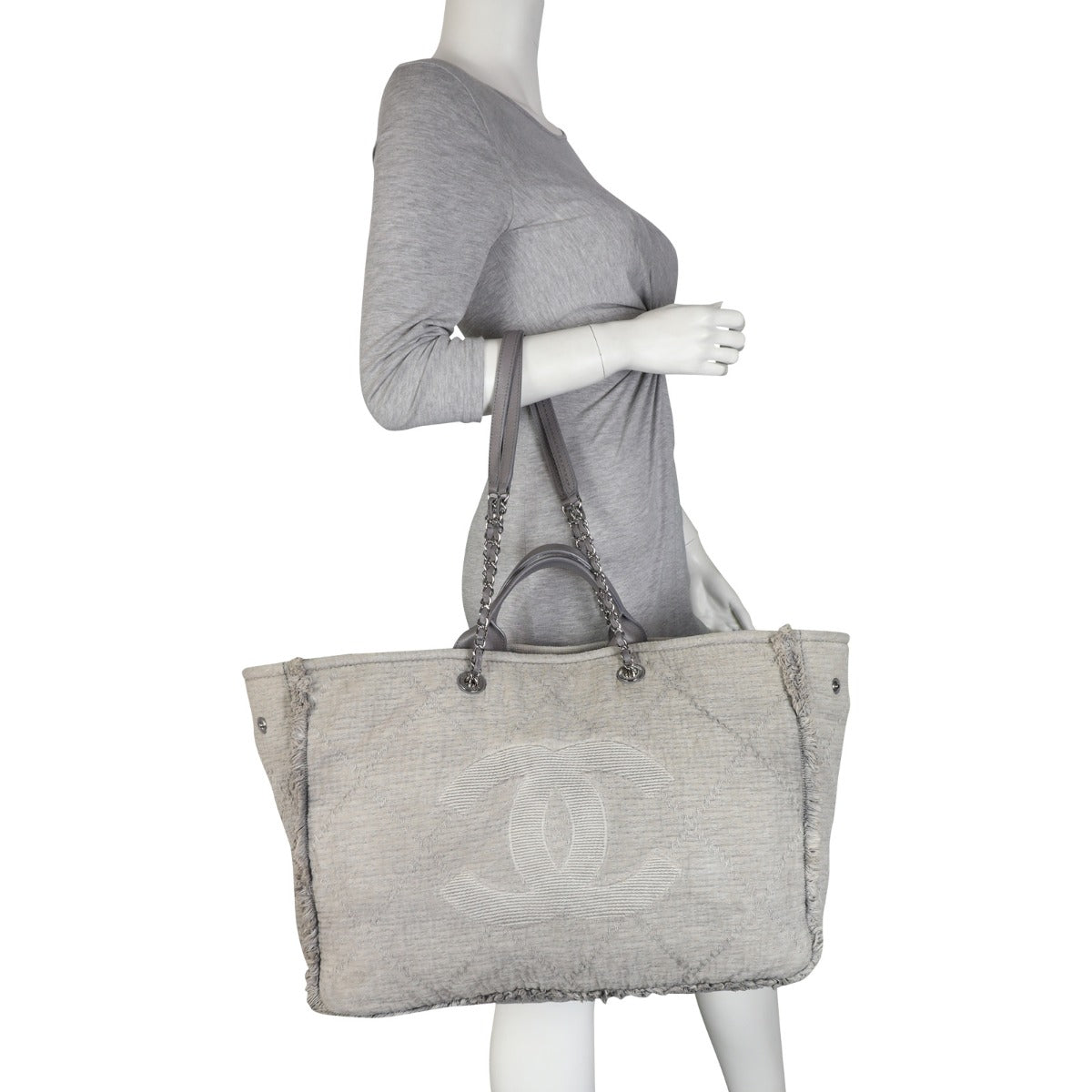 Chanel Double Face Large Tote | Light Grey