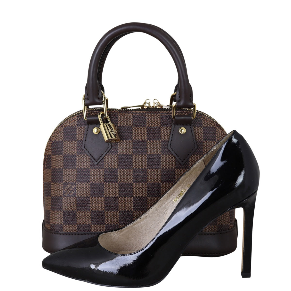 Louis Vuitton Alma BB Damier Ebene |  Calfskin Leather Trim
