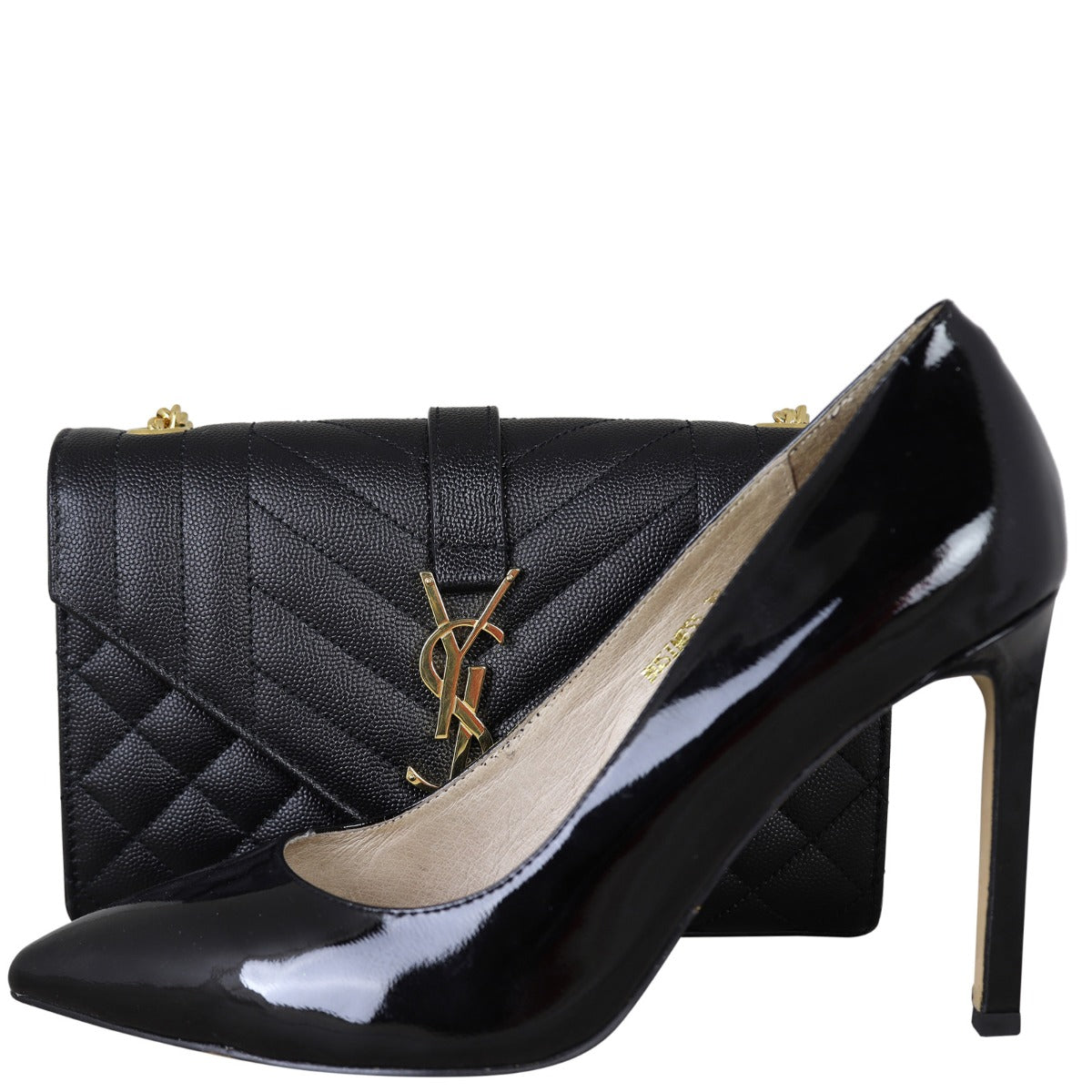 Saint Laurent Monogram Mix Matelasse Envelope Chain Bag Small