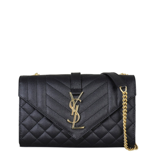 Saint Laurent Monogram Mix Matelasse Envelope Chain Bag Small