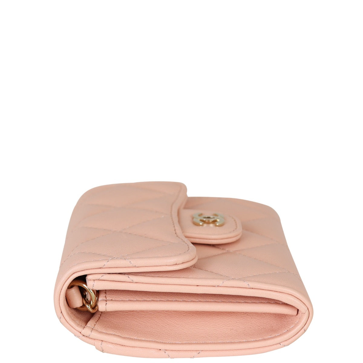 Chanel Classic Card Holder on Chain | Peach