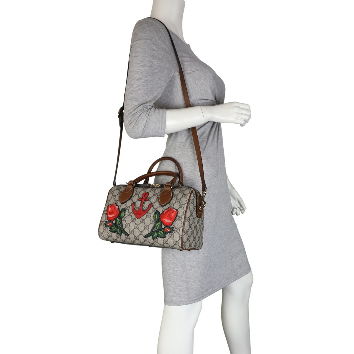 Gucci GG Supreme Boston Bag Embroidered
