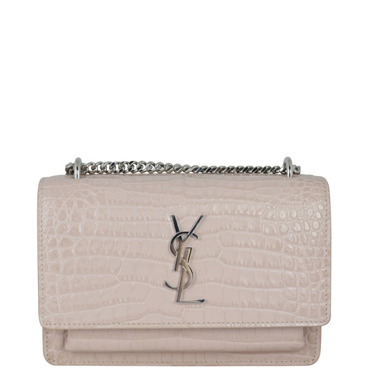 Saint Laurent Sunset Mini Croc-Embossed
