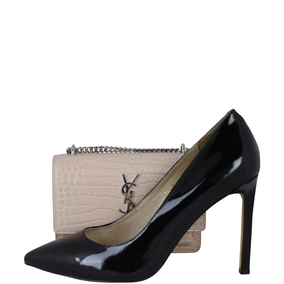 Saint Laurent Sunset Mini Croc-Embossed