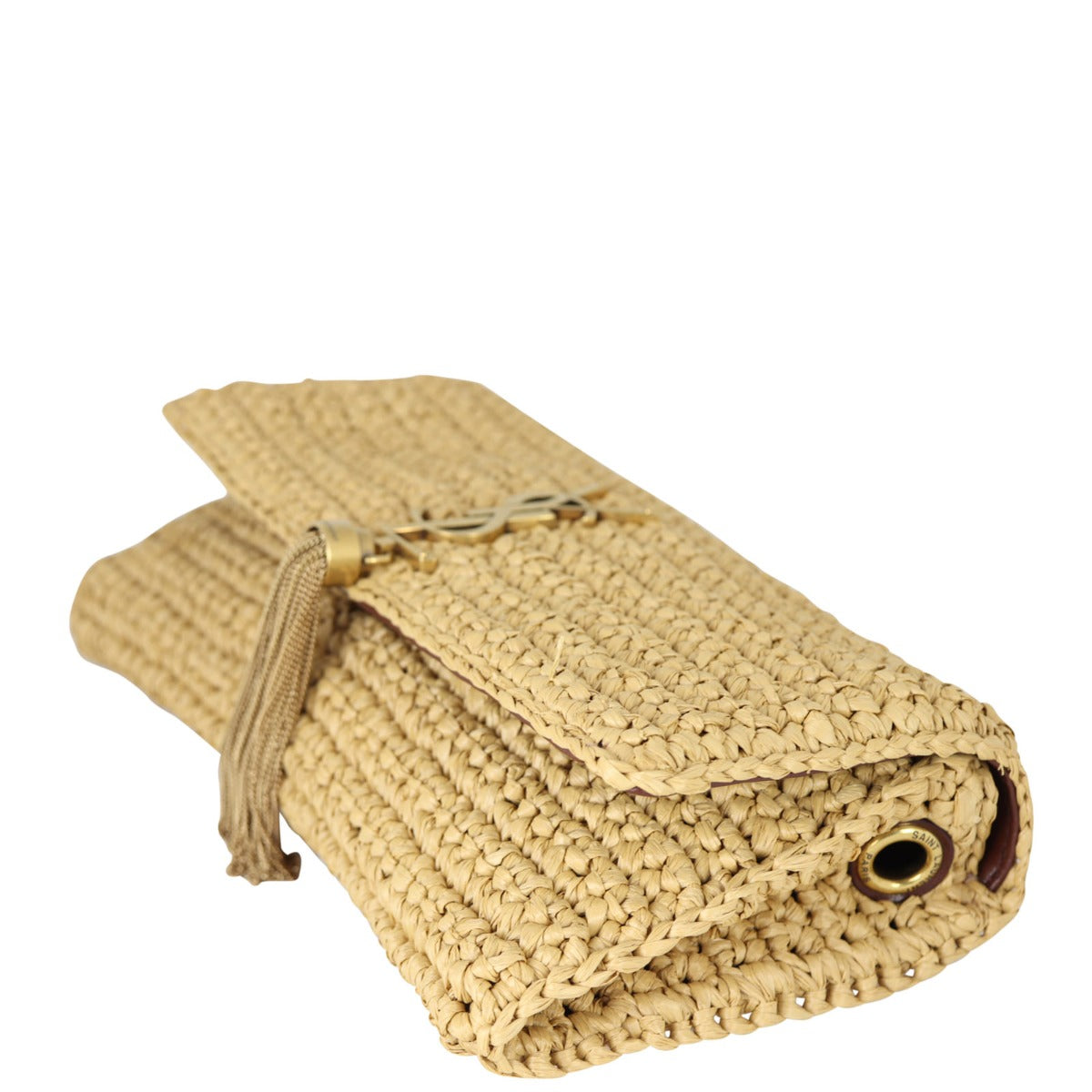Saint Laurent Kate 99 Tassel Chain Bag Raffia
