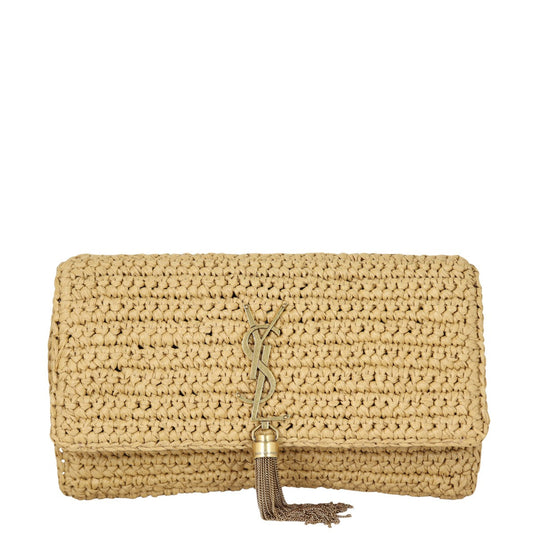 Saint Laurent Kate 99 Tassel Chain Bag Raffia