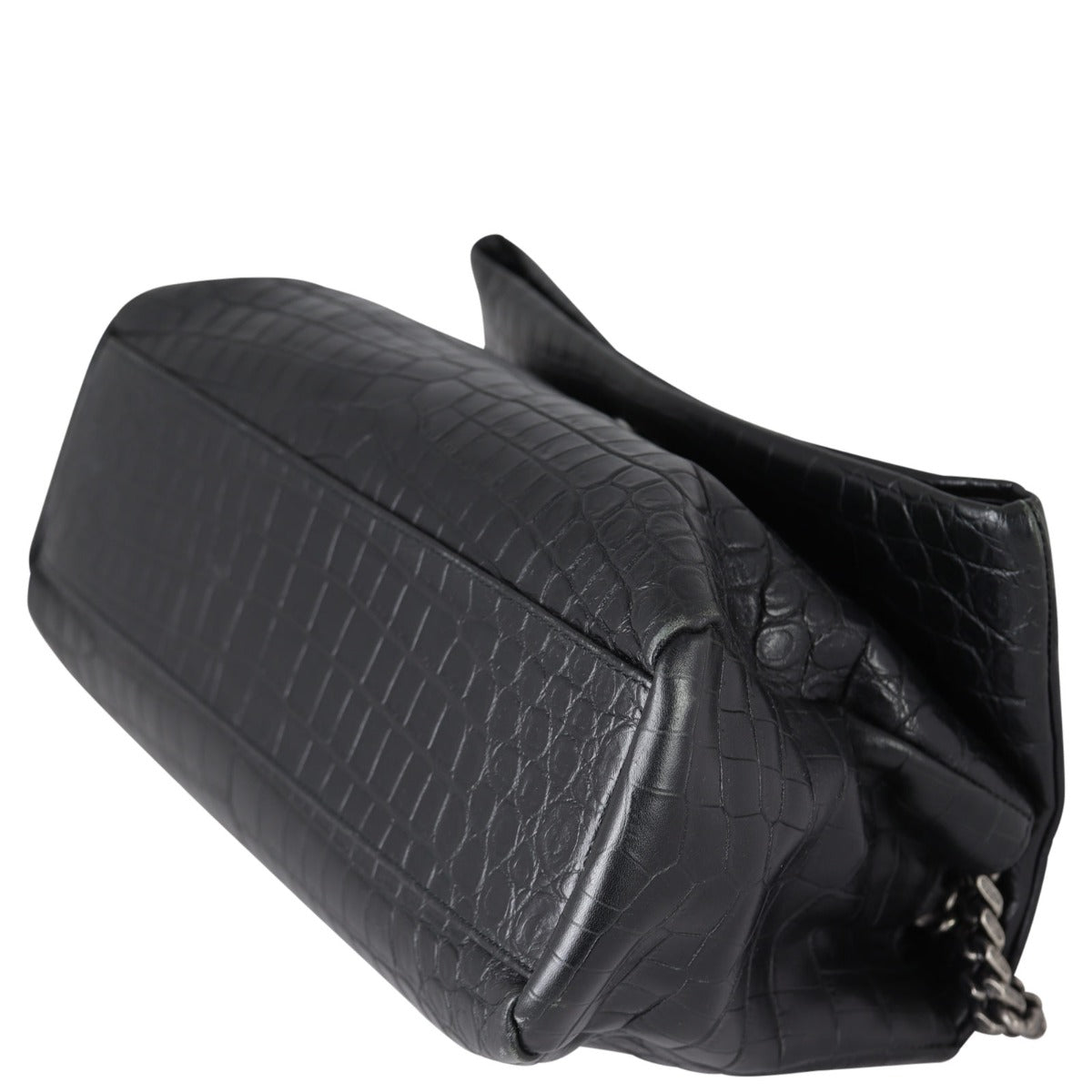 Saint Laurent West Hollywood Medium Croc-Embossed