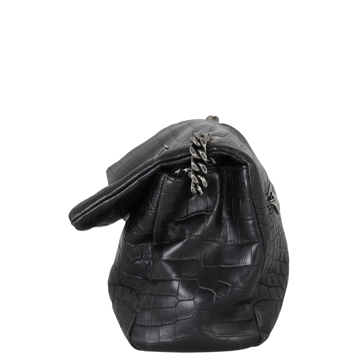 Saint Laurent West Hollywood Medium Croc-Embossed