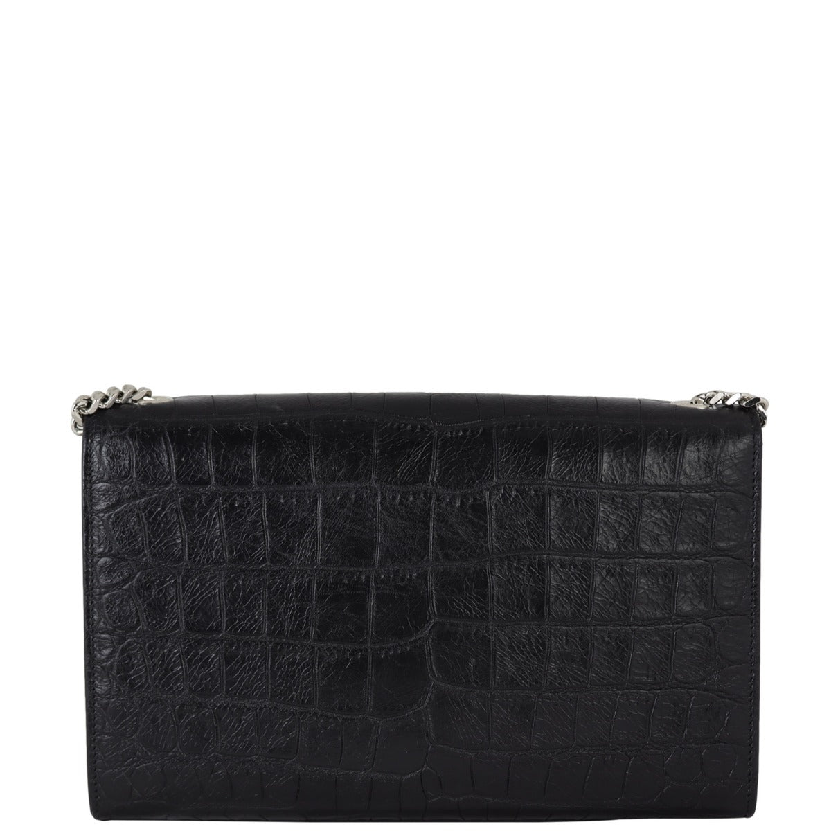Saint Laurent Kate Tassel Chain Bag Medium Croc-Embossed