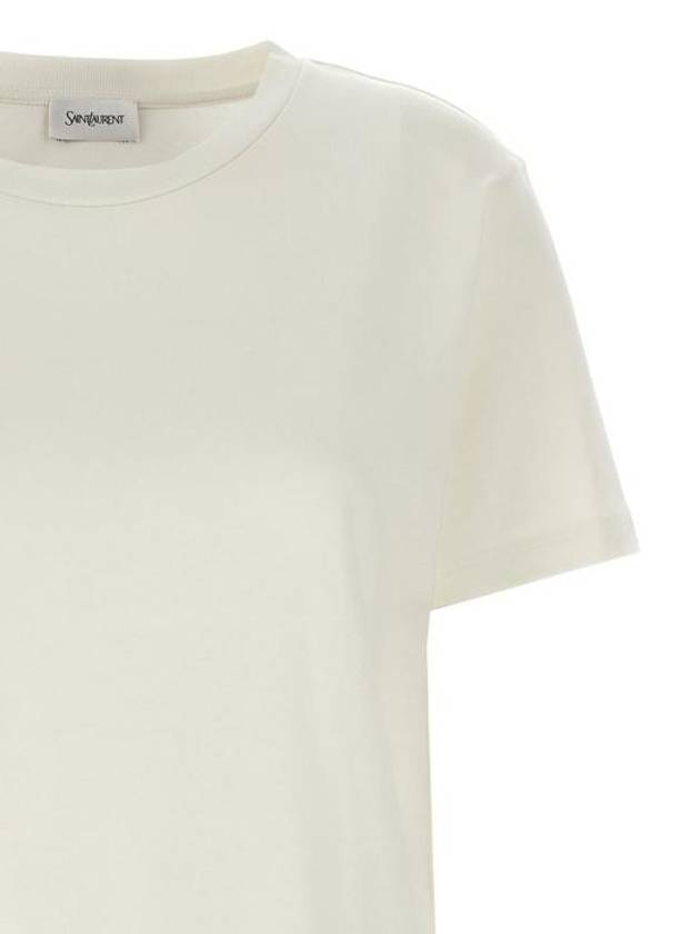 Luxury Saint Laurent Trending 2025 Luxury Saint Laurent Trending 2025 logo patch crewneck t shirt 810277Y37RY 9502