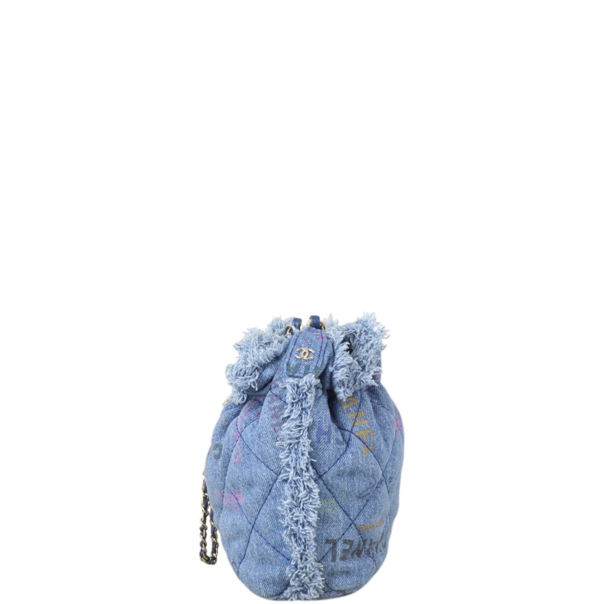 Chanel Bucket Fringe Denim Mood Small