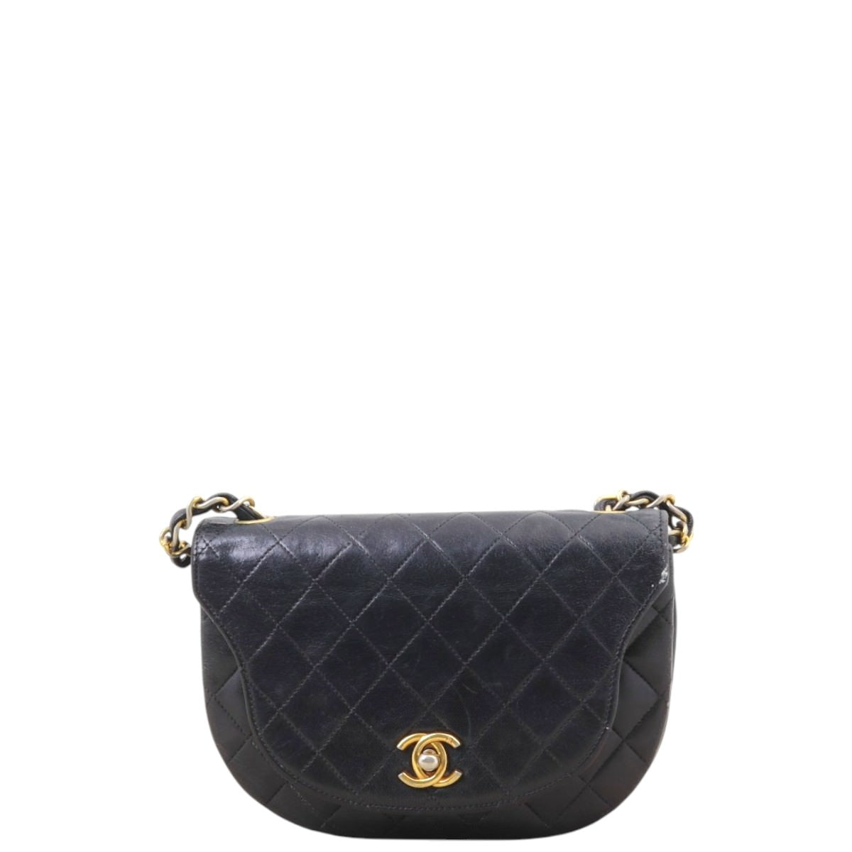 Chanel Vintage Half Moon Single Flap Bag