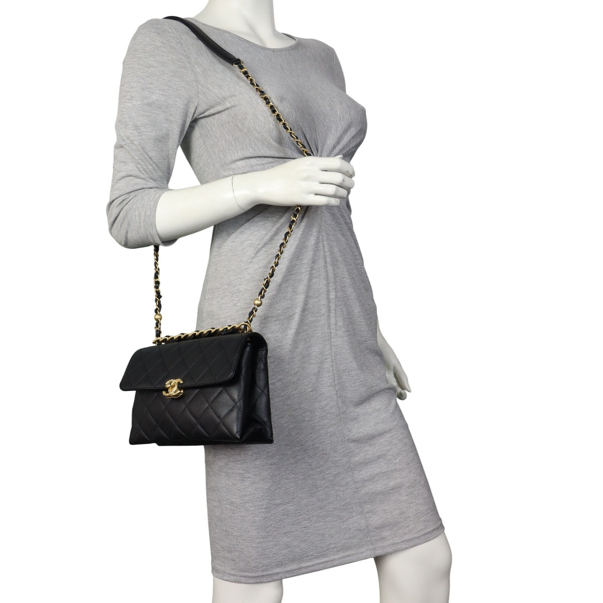 Chanel Chain Bar Top Handle Flap Bag