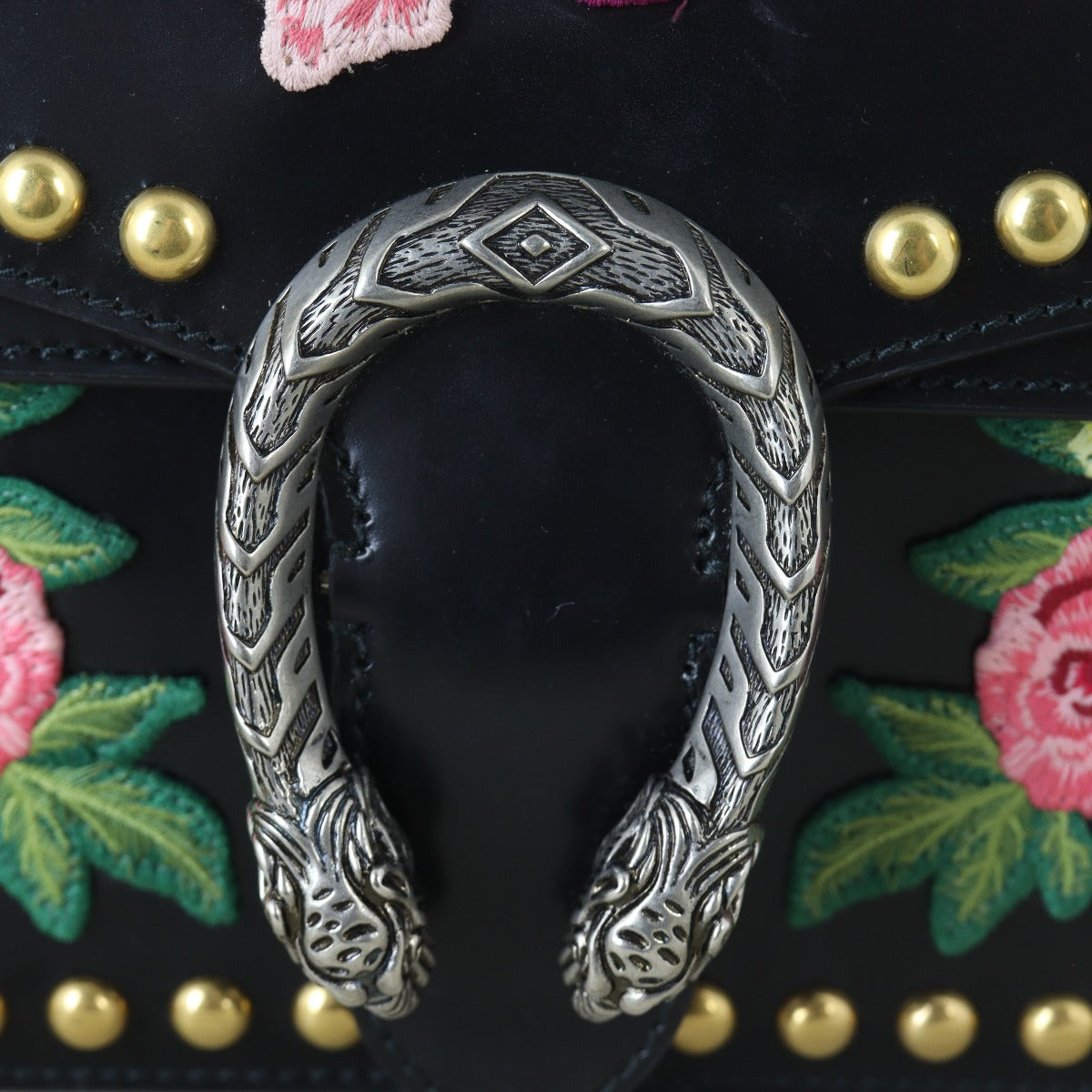 Gucci Floral Embroidered Studded Dionysus Small Shoulder Bag