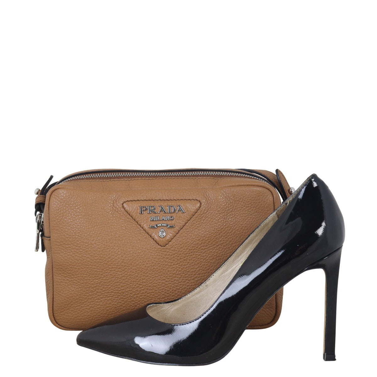 Prada Vitello Daino Double Zip Camera Bag