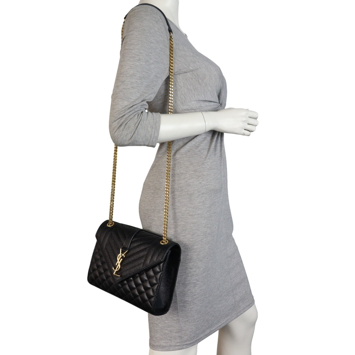 Saint Laurent Monogram Mix Matelasse Envelope Chain Bag Medium