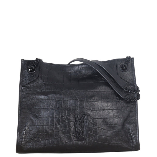 Saint Laurent Niki Tote Medium Croc Embossed