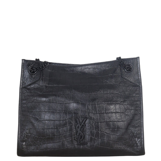 Saint Laurent Niki Tote Medium Croc Embossed
