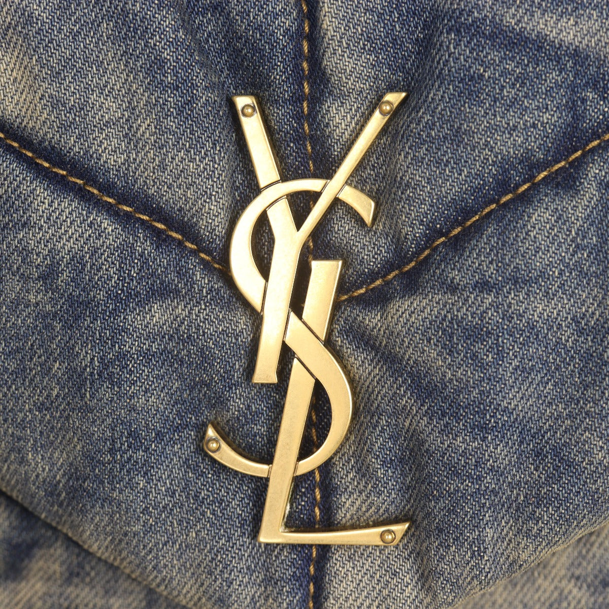 Saint Laurent Loulou Puffer Small Denim