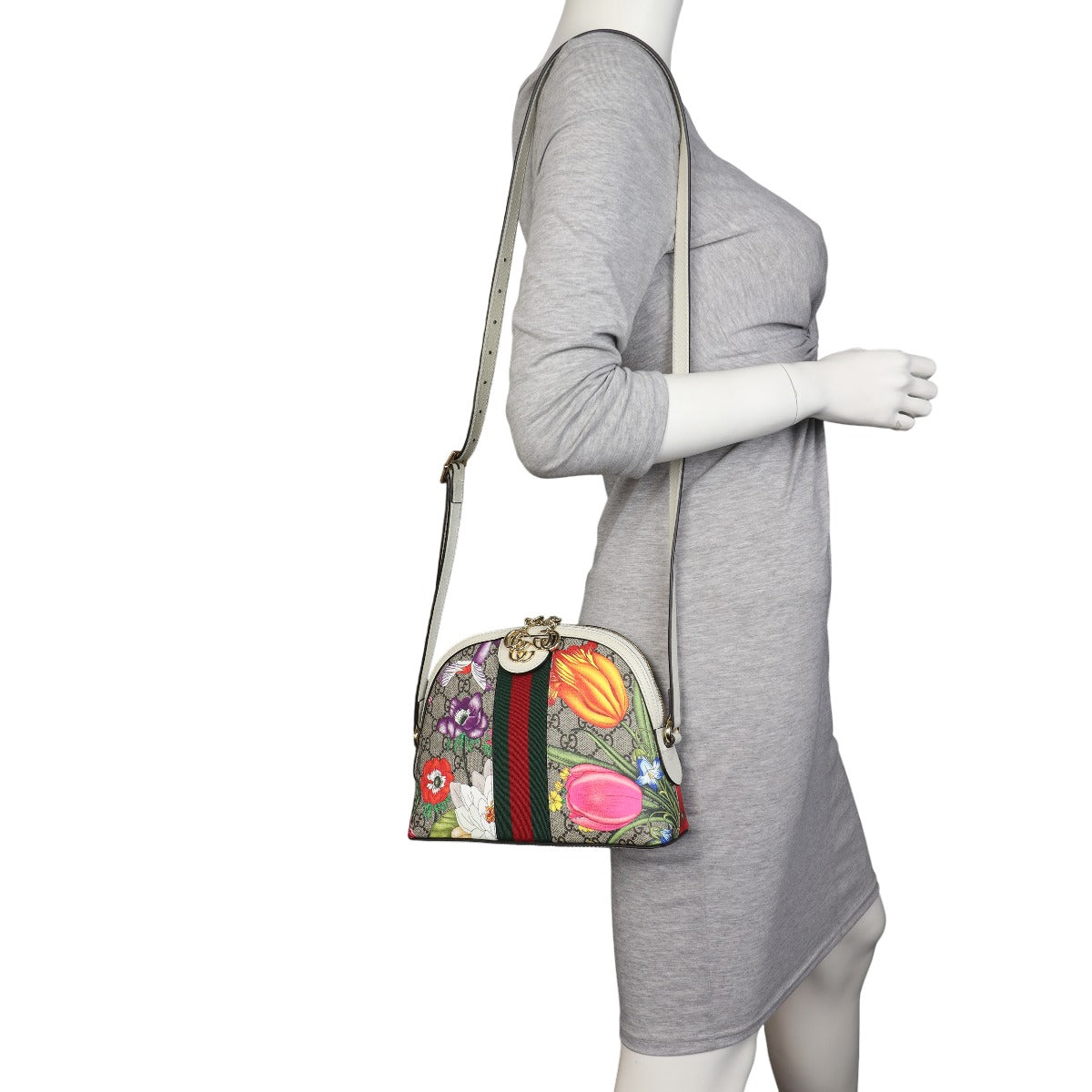 Gucci Ophidia GG Supreme Flora Small Shoulder Bag