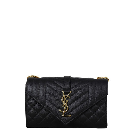 Saint Laurent Monogram Mix Matelasse Envelope Chain Bag Small