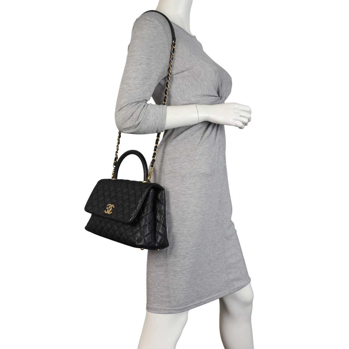 Chanel Coco Top Handle Flap Bag Medium